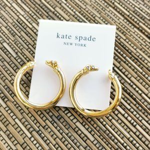 Kate Spade Hot Dog Hoop Earrings Gold